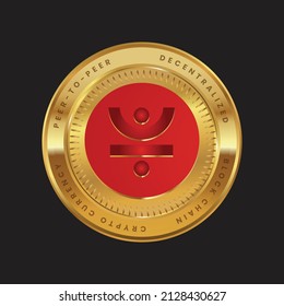 just JST token cryptocurrency logo on gold coin in red color theme.