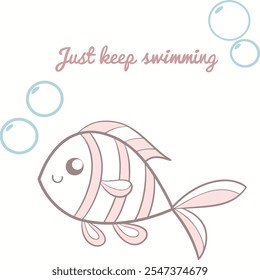 Just Keep Swimming: A Cute Fish Vector Design