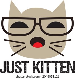 just kitten Cat typography design