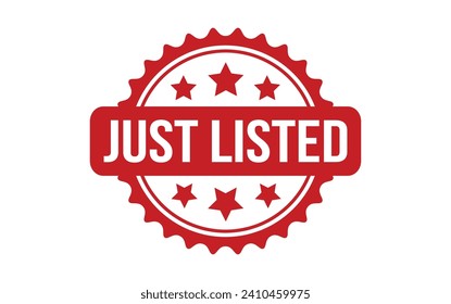 Just Listed rubber grunge stamp seal vector