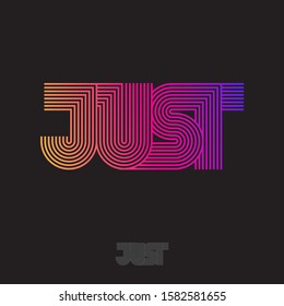 Just logo. Letters consist of some strips, isolated on a black backgrounds. Sport emblem for T-shirt print. Network, web, UI icon. 