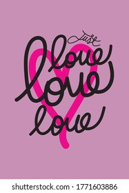 just love,t-shirt design fashion vector  heart illustration