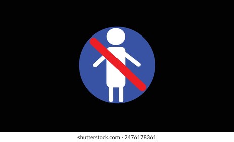 just man not allowed, No people - red sign. Vector illustration design.