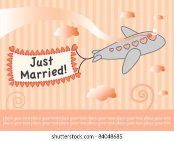 just married aeroplane card