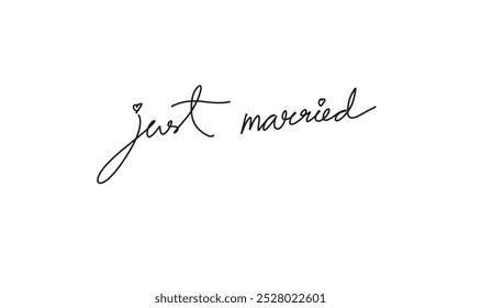 Just married black dark color sign symbol decoration ornmanet wedding celebration romantic love marriage wife couple retro event dress greeting relationship happy valentine 14 day fourteen february 