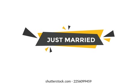 Just married button web banner templates. Vector Illustration
