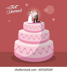 just married cake dessert