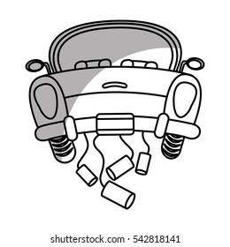 just married car isolated icon vector illustration design