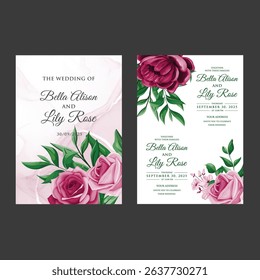JUST MARRIED card, wedding invitation card, on a white background pink flowers close up.