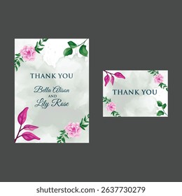 JUST MARRIED card, wedding invitation card, on a white background pink flowers close up.