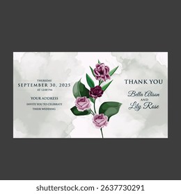 JUST MARRIED card, wedding invitation card, on a white background pink flowers close up.