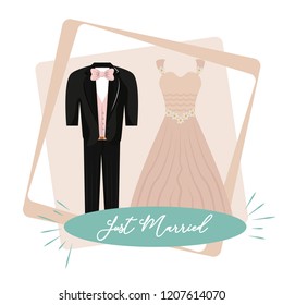 just married cartoon