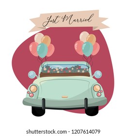 just married cartoon