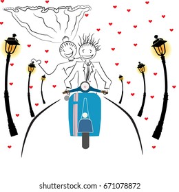 just married cartoon