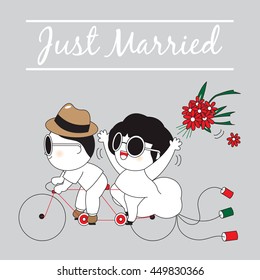 Just Married Character Card illustration