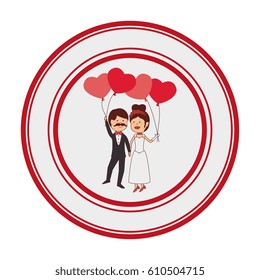 just married couple character card