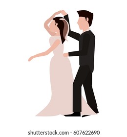 just married couple dancing together