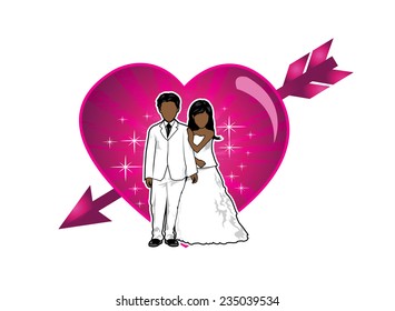 Just Married Couple vector illustration 