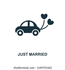 Just Married creative icon. Simple element illustration. Just Married concept symbol design from honeymoon collection. Perfect for web design, apps, software, print.