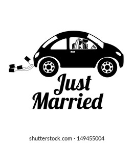 just married design over white background vector illustration 