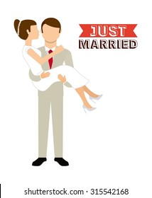 just married design, vector illustration eps10 graphic 