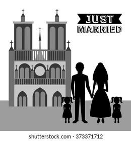 just married design, vector illustration eps10 graphic 