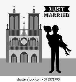 just married design, vector illustration eps10 graphic 