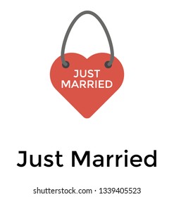 Just married flat icon design 