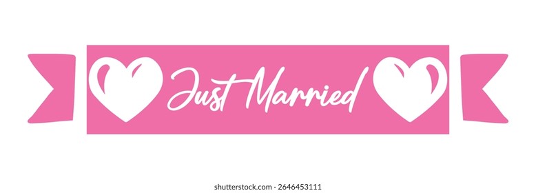 Casou com uma mão com uma frase. Design de texto de caligrafia de pincel vetorial isolado no plano de fundo branco.