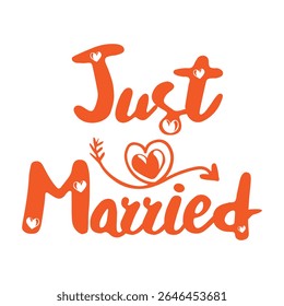 Casou com uma mão com uma frase. Design de texto de caligrafia de pincel vetorial isolado no plano de fundo branco.