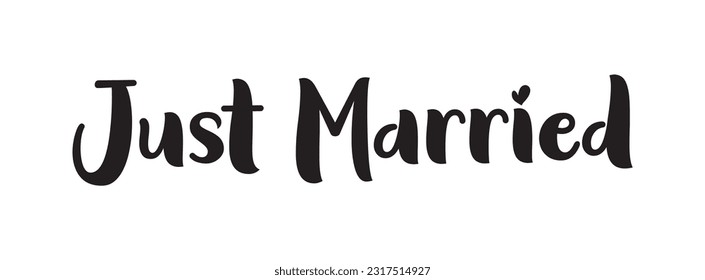 EINFACH HEIRATETE Handschrift, Vektorgrafik. Handgezeichneter Kartenhintergrund. Moderne handgefertigte Kalligraphie. Handgezeichnetes Schriftzeichen für Ihr Design.