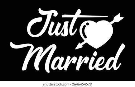 SÓ CASADO com letras à mão, ilustração vetorial. Plano de fundo de cartão desenhado à mão. Caligrafia moderna feita à mão. Elemento de letra desenhado à mão para seu design.