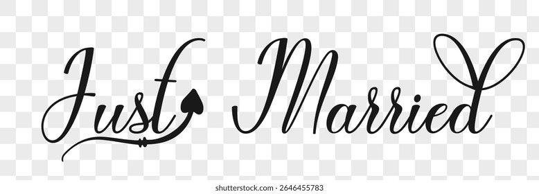 SÓ CASADO com letras à mão, ilustração vetorial. Plano de fundo de cartão desenhado à mão. Caligrafia moderna feita à mão. Elemento de letra desenhado à mão para seu design.