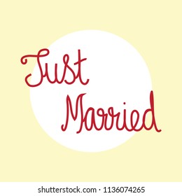 Just Married Handwritten - Calligraphy