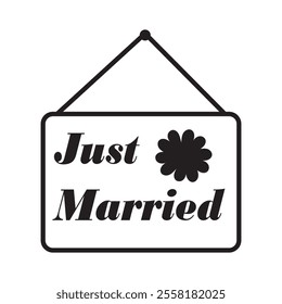 Just Married Icon. Doddle Hand Drawn or Black Outline icon Style. design eps 10