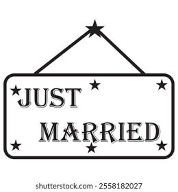 Just Married Icon. Doddle Hand Drawn or Black Outline icon Style. design eps 10