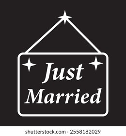 Just Married Icon. Doddle Hand Drawn or Black Outline icon Style. design eps 10