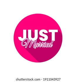 Just Married Icon Label Badge Vector Design