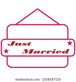 Just Married Icon. Line Art Style Design Isolated On White Background design eps 10