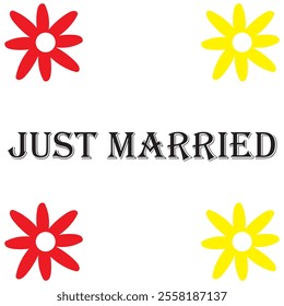 Just Married Icon. Line Art Style Design Isolated On White Background design eps 10