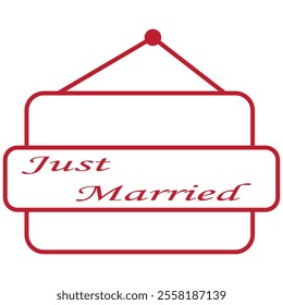 Just Married Icon. Line Art Style Design Isolated On White Background design eps 10