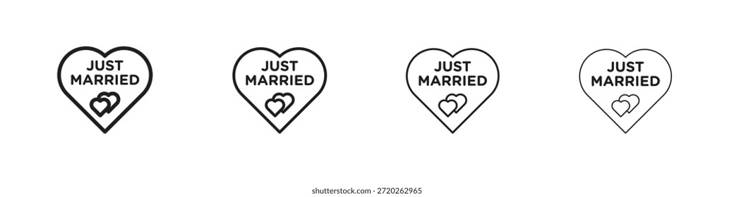 Iconos de recién casados Esquema símbolo de Vector signo