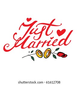 Just Married - inscription for wedding