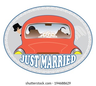 Just married label