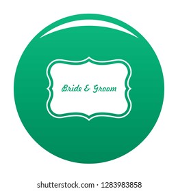 Just married label icon. Simple illustration of just married label vector icon for any design green