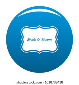 Just married label icon vector blue circle isolated on white background 