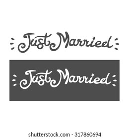 just married, lettering, for artwork