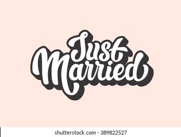 Just Married Lettering Text