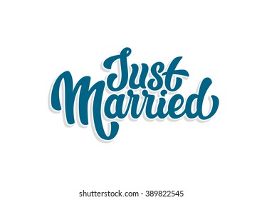 Just Married lettering text