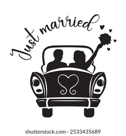 just married logo inspirational positive quotes, motivational, typography, lettering design